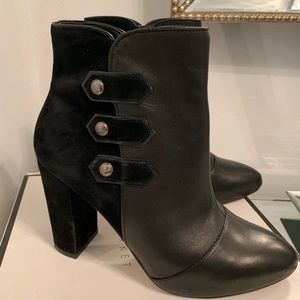 Leather and Suede Ankle Bootie - 7.5